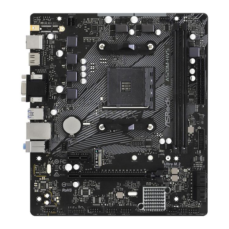 ASRock A520M-HDV AMD A520 Ryzen Socket AM4 Micro-ATX Desktop Motherboard 2 ASRock A520M-HDV AMD A520 Ryzen Socket AM4 Micro-ATX Desktop Motherboard - Image 2