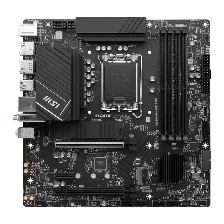 MSI PRO B760M-A WIFI DDR4 Intel B760 Raptor Lake LGA 1700 Micro-ATX Desktop Motherboard 2 MSI PRO B760M-A WIFI DDR4 Intel B760 Raptor Lake LGA 1700 Micro-ATX Desktop Motherboard - Image 2
