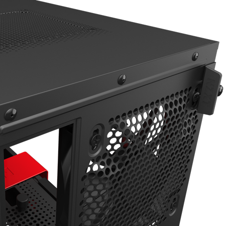 NZXT H210 TEMPERED GLASS MINI ITX TOWER CASE - BLACK/RED 4 NZXT H210 TEMPERED GLASS MINI ITX TOWER CASE - BLACK/RED - Image 4