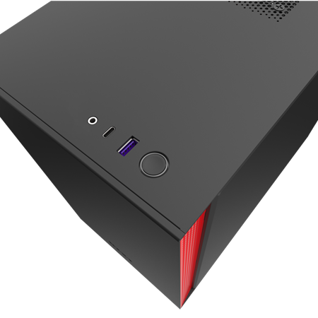 NZXT H210 TEMPERED GLASS MINI ITX TOWER CASE - BLACK/RED 2 NZXT H210 TEMPERED GLASS MINI ITX TOWER CASE - BLACK/RED - Image 2