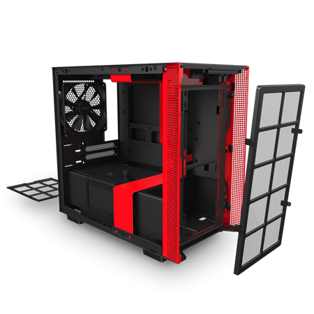 NZXT H210 TEMPERED GLASS MINI ITX TOWER CASE - BLACK/RED 6 NZXT H210 TEMPERED GLASS MINI ITX TOWER CASE - BLACK/RED - Image 6