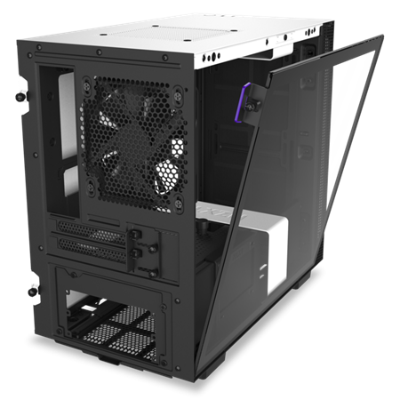 NZXT H210 TEMPERED GLASS MINI ITX TOWER CASE - WHITE/BLACK 3 NZXT H210 TEMPERED GLASS MINI ITX TOWER CASE - WHITE/BLACK - Image 3