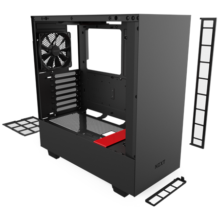 NZXT H510 TEMPERED GLASS MID TOWER CASE - BLACK/RED 5 NZXT H510 TEMPERED GLASS MID TOWER CASE - BLACK/RED - Image 5