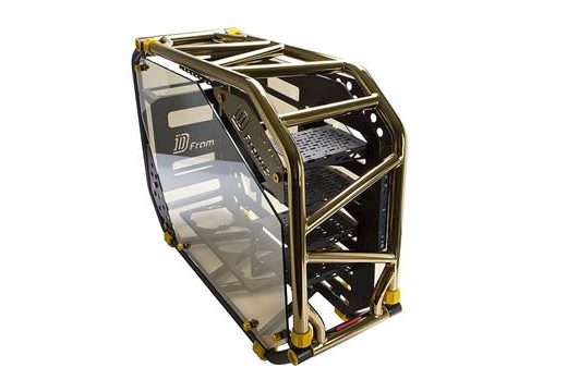 InWin ca03 D-Frame 2.0 With 1065W Gold PSU E-ATX Open Frame Black/Gold Desktop Chassis