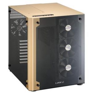 Lian-Li PC-O8WGD Gold + Black With Full-Sized Tempered Glass Side Panel RGB E-ATX Chassis