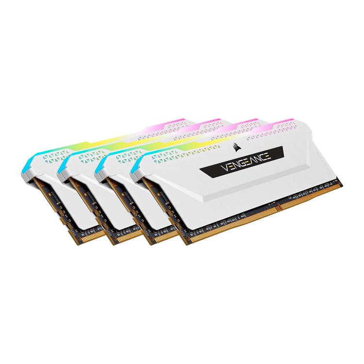 Corsair CMH64GX4M4D3600C18W Vengeance RGB Pro SL 64GB(4x16GB) Kit 3600MHz DDR4 White Desktop Memory 3 Corsair CMH64GX4M4D3600C18W Vengeance RGB Pro SL 64GB(4x16GB) Kit 3600MHz DDR4 White Desktop Memory - Image 3