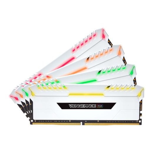 Corsair CMR32GX4M4C3000C15W Vengeance RGB 32GB (4x8GB) DDR4-3000MHz CL15 1.35V 288-Pin White Desktop Memory