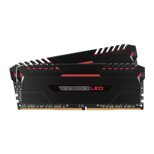 Corsair CMU32GX4M2A2666C16R Vengeance LED 32GB (2x16GB) DDR4-2666HMz CL16 1.2V Red LED Black Desktop Memory
