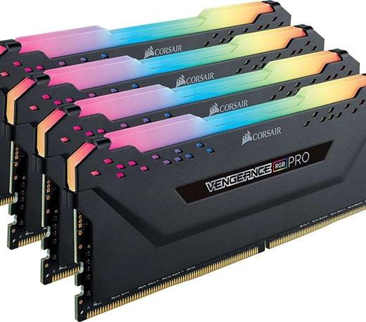 Corsair CMW64GX4M4C3466C16 Vengeance RGB Pro 64GB (4x16GB) DDR4-3466MHz CL16 1.35V Black Desktop Memory