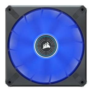 Corsair CO-9050125, ML140 LED Elite, 140 mm Blue LED Fan, Black Chassis Fan, PWM Magnetic Levitation Fan, High-Airflow Blue LED Fan, Corsair ML Series Elite