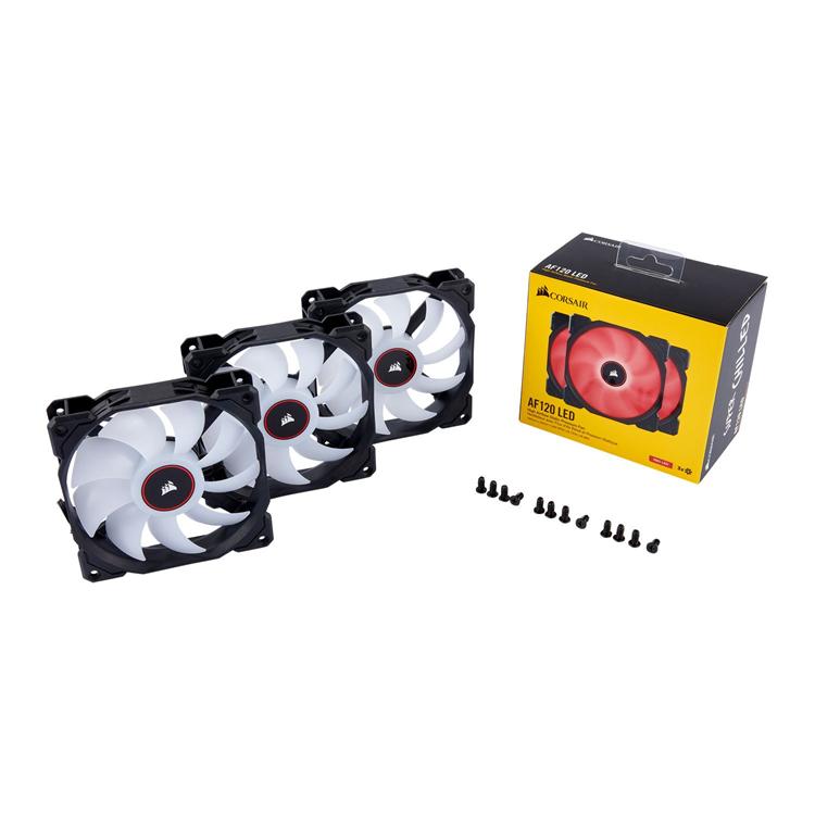 Corsair Co-9050083 AF120 Triple 120mm Red LED 3pin Cooling Fans 4 Corsair Co-9050083 AF120 Triple 120mm Red LED 3pin Cooling Fans - Image 4