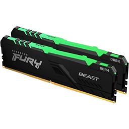 Kingston KF437C19BB1AK2/32 Fury Beast RGB 32GB (2x16GB) DDR4-3733MHz CL19 1.35V Black Desktop Memory 1 Kingston KF437C19BB1AK2/32 Fury Beast RGB 32GB (2x16GB) DDR4-3733MHz CL19 1.35V Black Desktop Memory