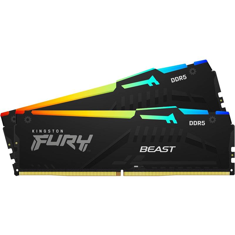 Kingston KF556C40BBAK2-16 Fury Beast RGB 16GB(2x8GB)Kit DDR5-5600MHz CL40 1.25V Black Desktop Memory 1 Kingston KF556C40BBAK2-16 Fury Beast RGB 16GB(2x8GB)Kit DDR5-5600MHz CL40 1.25V Black Desktop Memory