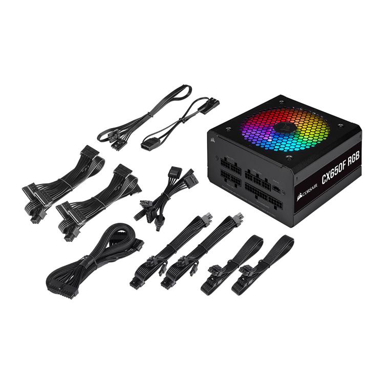 Corsair CP-9020217 650 Watt CX650F RGB Fully Modular Black PSU/Power Supply 4 Corsair CP-9020217 650 Watt CX650F RGB Fully Modular Black PSU/Power Supply - Image 4