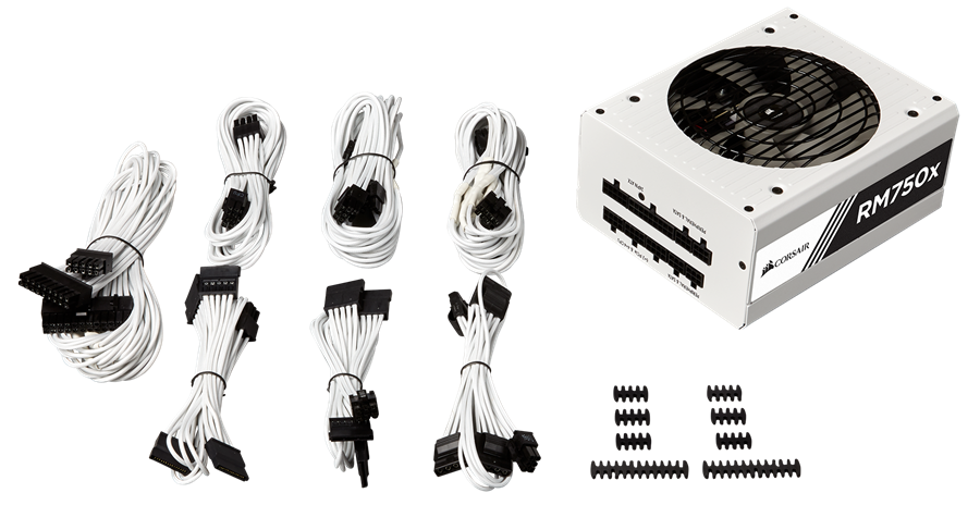 Corsair CP-9020155 RM750x 750W 80+ Gold Fully Modular White Power Supply 5 Corsair CP-9020155 RM750x 750W 80+ Gold Fully Modular White Power Supply - Image 5