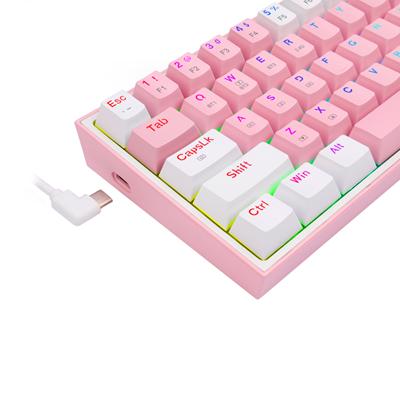 REDRAGON FIZZ PRO RGB 61 KEY Mechancal Wireless Gaming Keyboard – Pink/White 4 REDRAGON FIZZ PRO RGB 61 KEY Mechancal Wireless Gaming Keyboard – Pink/White - Image 4