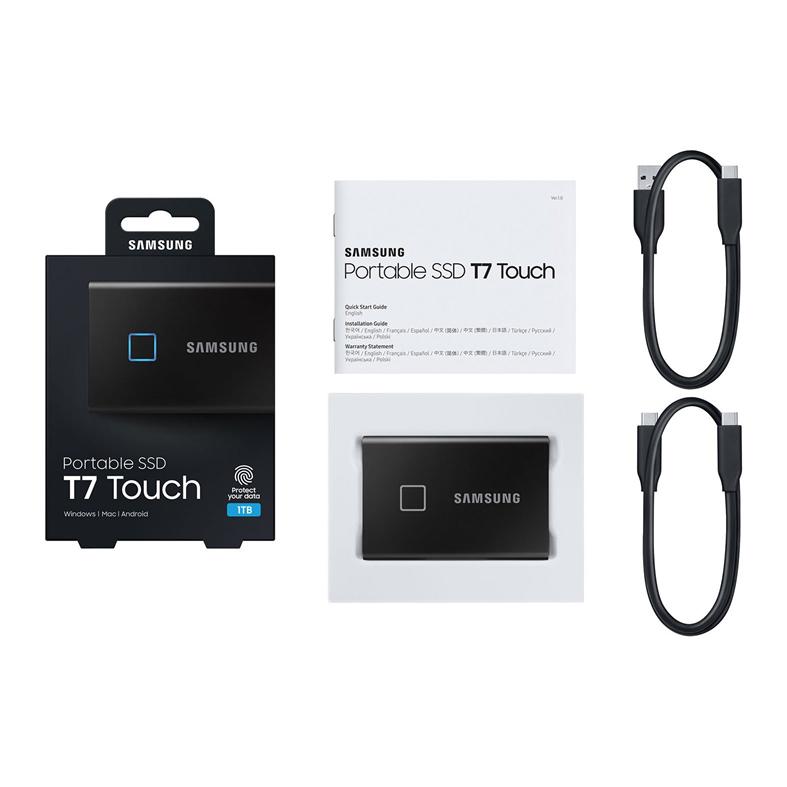 Samsung MU-PC1T0K/WW T7 Touch 1TB USB 3.2 Gen.2 2.5" Black External SSD 4 Samsung MU-PC1T0K/WW T7 Touch 1TB USB 3.2 Gen.2 2.5" Black External SSD - Image 4
