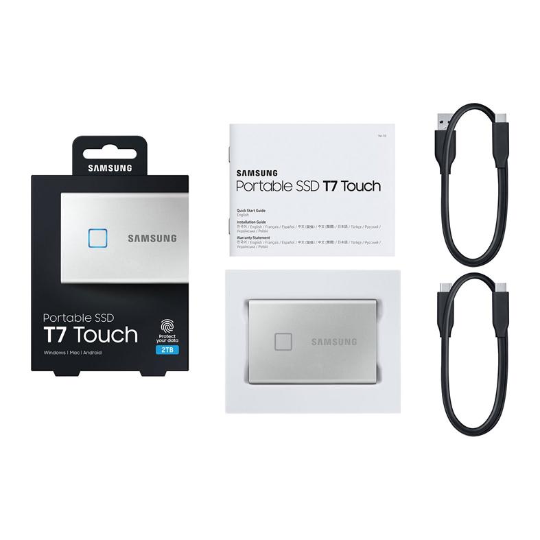 SAMSUNG T7 Touch Silver 2TB Portable SSD with Fingerprint ID 4 SAMSUNG T7 Touch Silver 2TB Portable SSD with Fingerprint ID - Image 4