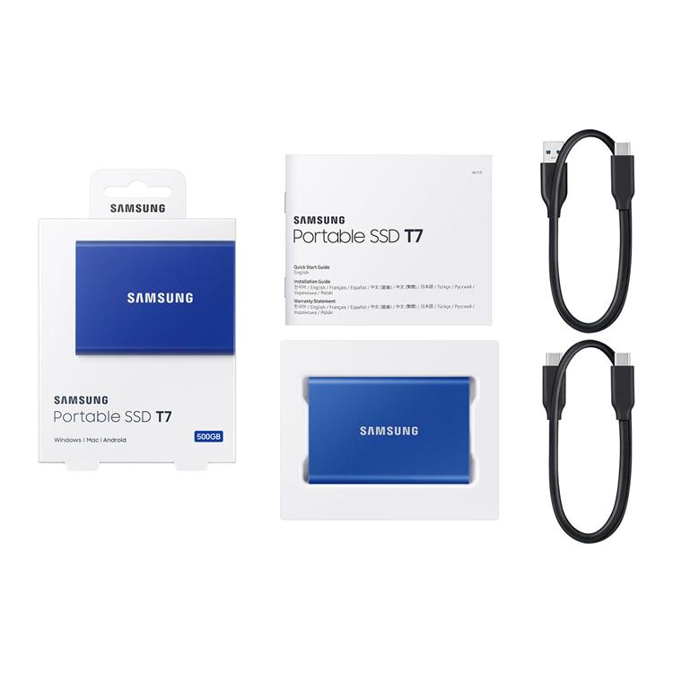Samsung MU-PC500H T7 Blue 500GB Portable SSD USB-C/A Gen2 4 Samsung MU-PC500H T7 Blue 500GB Portable SSD USB-C/A Gen2 - Image 4