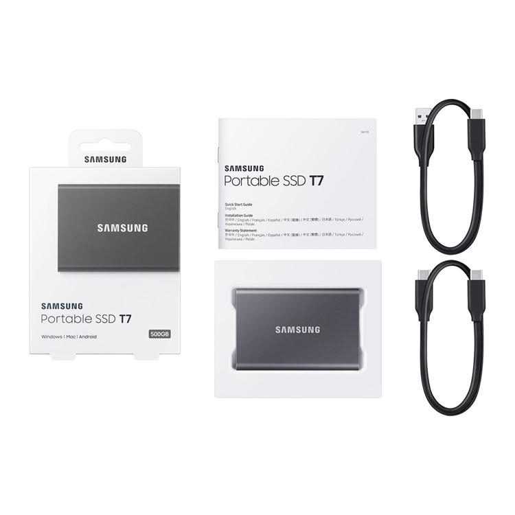 Samsung MU-PC500T T7 Grey 500GB Portable SSD USB-C/A Gen2 4 Samsung MU-PC500T T7 Grey 500GB Portable SSD USB-C/A Gen2 - Image 4