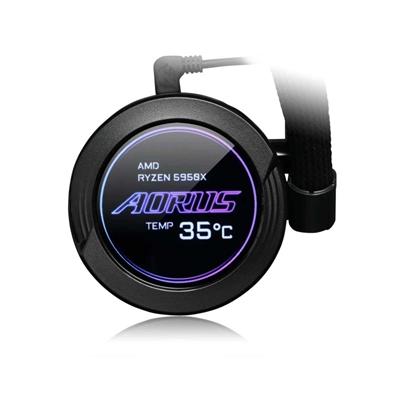 Gigabyte AORUS WATERFORCE X 240 RGB AIO Liquid Cooler with Circular LCD Display 3 Gigabyte AORUS WATERFORCE X 240 RGB AIO Liquid Cooler with Circular LCD Display - Image 3