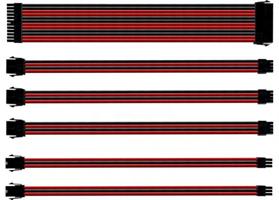 COOLERMASTER UNIVERSAL SLEEVED EXTENSION CABLE KIT - RED & BLACK 1 COOLERMASTER UNIVERSAL SLEEVED EXTENSION CABLE KIT - RED & BLACK