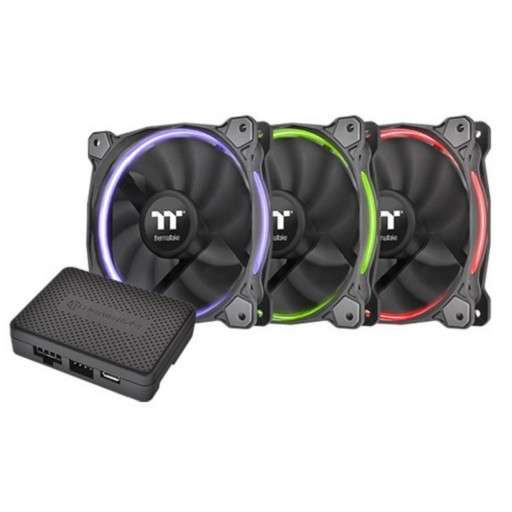 THERMALTAKE 3 PACK 120mm Riing PREMIUM EDITION RGB FAN AND FAN CONTROLLER