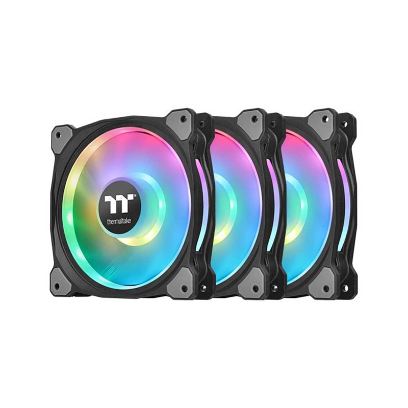 THERMALTAKE Riing DUO 120mm ARGB Fan with FAN CONTROLLER WORKS WITH ALEXA 3 Pack
