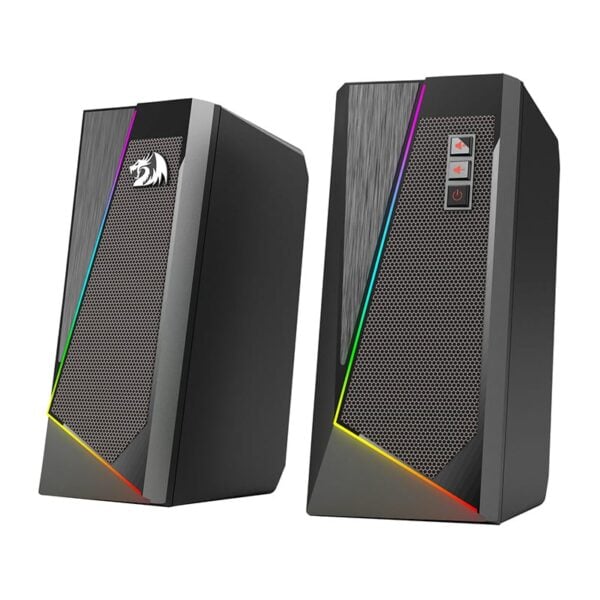 REDRAGON ANVIL 2.0 SPEAKERS 2 X 3W|8 MODE RGB|USB+3.5MM|POWER + VOLUME BUTTONS – BLACK