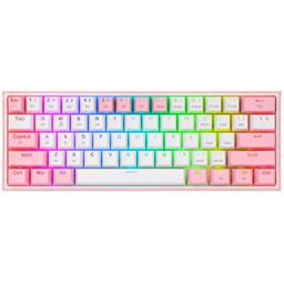 REDRAGON FIZZ PRO RGB 61 KEY Mechancal Wireless Gaming Keyboard – White/Pink 1 REDRAGON FIZZ PRO RGB 61 KEY Mechancal Wireless Gaming Keyboard – White/Pink