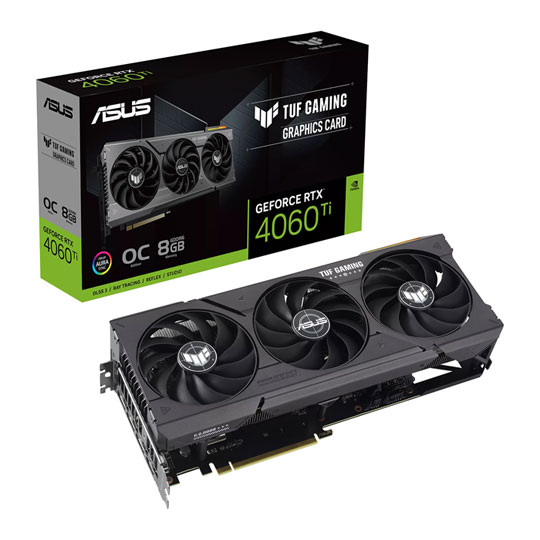 ASUS GeForce RTX 4060 Ti TUF Gaming OC Edition 8GB GDDR6 128-Bit PCIe 4.0 Desktop Graphics Card