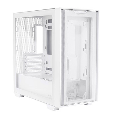 ASUS Prime A21 Clear Tempered Glass Mesh Steel White Micro-ATX YTX Mid-Tower Desktop Chassis