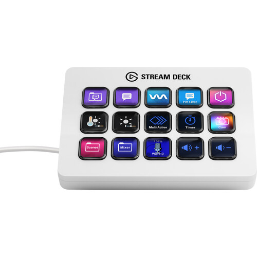 Elgato Stream Deck MK2 White 15-Key LCD USB Stream Controller Keyboard