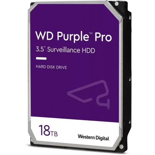 Western Digital WD181PURP Purple Pro 18TB 7200RPM SATA 6 Gb/s 512MB Cache Surveillance 3.5" Internal HDD