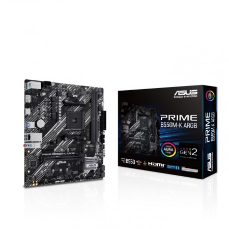 ASUS PRIME B550M-K ARGB AMD B550 Socket AM4 micro ATX Motherboard