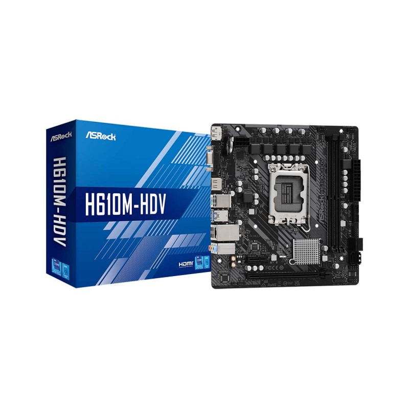 ASRock H610M-HDV Intel H610 LGA 1700 Alder Lake DDR4 Micro-ATX Motherboard