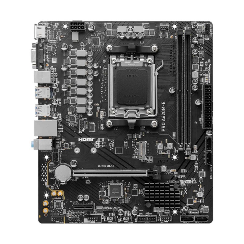 MSI PRO A620M-E AMD A620 Ryzen Socket AM5 Micro-ATX Motherboard