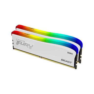 Kingston KF432C16BWAK2/32 FURY Beast RGB Special Edition 32GB (2 x 16GB) DDR4 DRAM 3200MHz CL16 1.35V White Memory