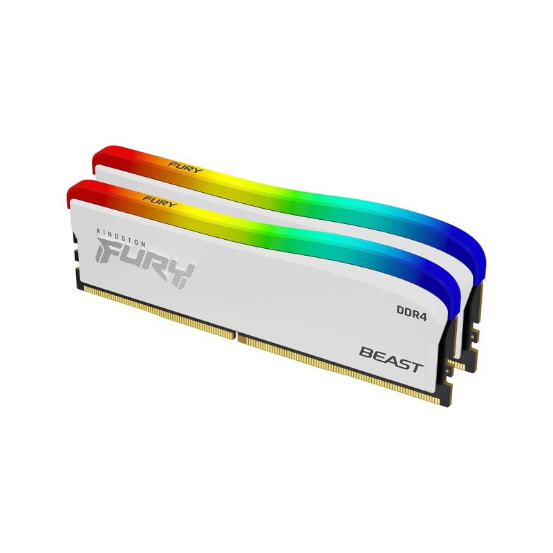 Kingston KF436C17BWAK2/16 FURY Beast RGB Special Edition 16GB (2 x 8GB) DDR4 DRAM 3600MHz CL17 1.35V White Memory