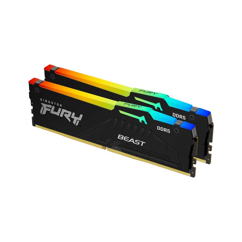 Kingston KF552C36BBEAK2-16 Fury Beast RGB 16GB Kit(2x8GB) DDR5-5200MHz CL36 1.25V Black Memory