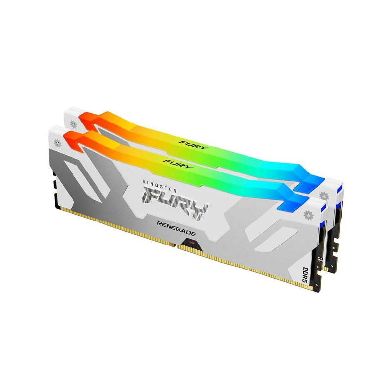 Kingston KF560C32RWAK2-32 FURY RENEGADE RGB 32GB Kit(2 x 16GB) DDR5 DRAM 6000MHz CL32 1.35V White Memory