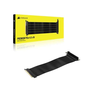Corsair CC-9310001-WW Premium Flat Rubberised 300mm PCIe 4.0 x16 Black GPU Riser Cable