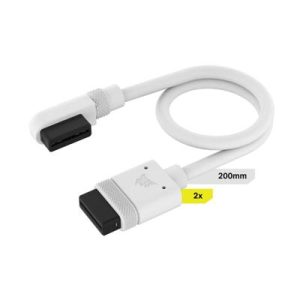 Corsair iCUE LINK 200mm Right-Angled White Cable Kit - 2-Pack