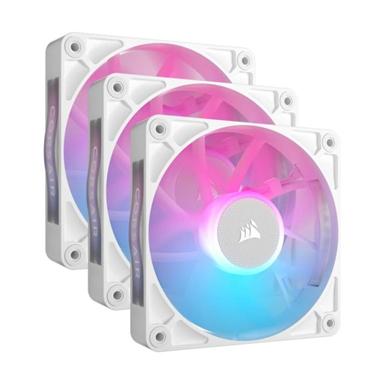 Corsair RX120 RGB iCUE Link 120mm PWM 2100 RPM White Case Fan - Triple Pack & System Hub