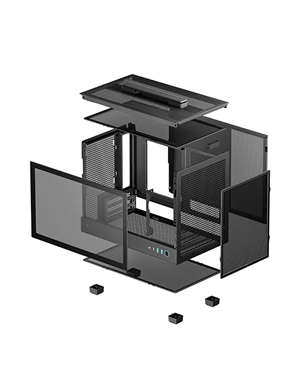 DeepCool CH160 Tempered Glass Steel Black Mini-ITX Mini-Tower Chassis 4 DeepCool CH160 Tempered Glass Steel Black Mini-ITX Mini-Tower Chassis