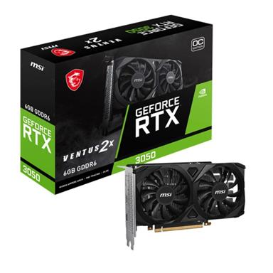 MSI GeForce RTX 3050 VENTUS 2X OC Edition 6GB GDDR6 96-bit PCI Express 4.0 Graphics Card