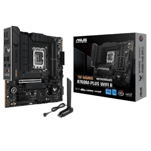 ASUS TUF GAMING B760M-PLUS WIFI II DDR5 Intel B760 LGA 1700 Raptor Lake Micro-ATX Motherboard