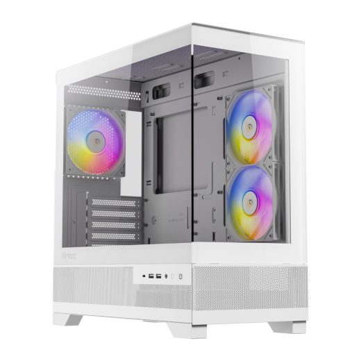 Antec CX500M RGB Clear Tempered Glass Steel White Micro-ATX Mini-Tower Gaming Chassis