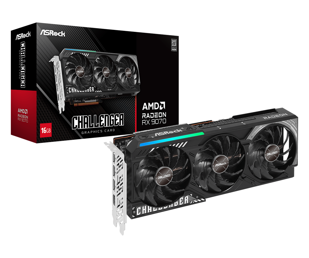 ASRock Radeon RX 9070 Challenger 16GB GDDR6 256-Bit PCIe 5.0 Graphics Card 1 ASRock Radeon RX 9070 Challenger 16GB GDDR6 256-Bit PCIe 5.0 Graphics Card