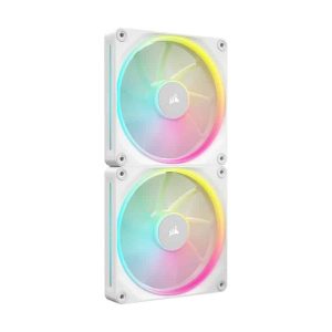 Corsair LX140 RGB iCUE LINK 140mm PWM 2000 RPM White Case Fan - Dual Pack & System Hub